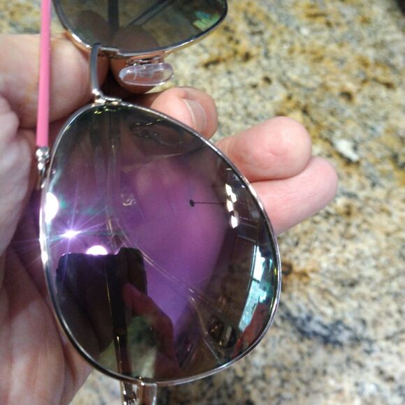 Jessica Simpson Purple and Rose Gold Aviator Sunglasses Brow Bar J6096 - Picture 9 of 10